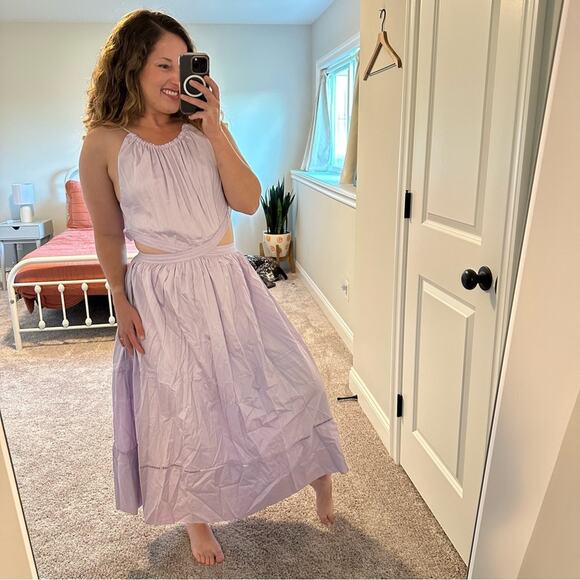 ShopBop Something Navy Purple Lilac Cutout Maxi Dress Large - Picture 3 of 11